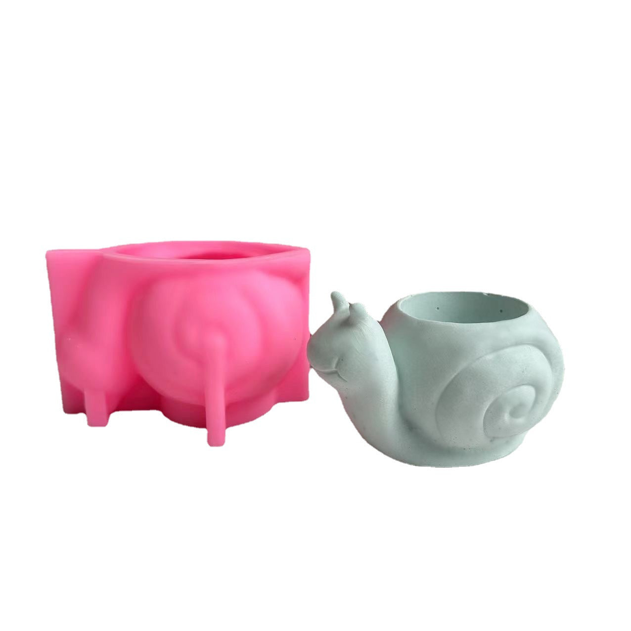 Snail Flower Pot Silicone Mold for Resin Gypsum Concrete Crafts - HP150