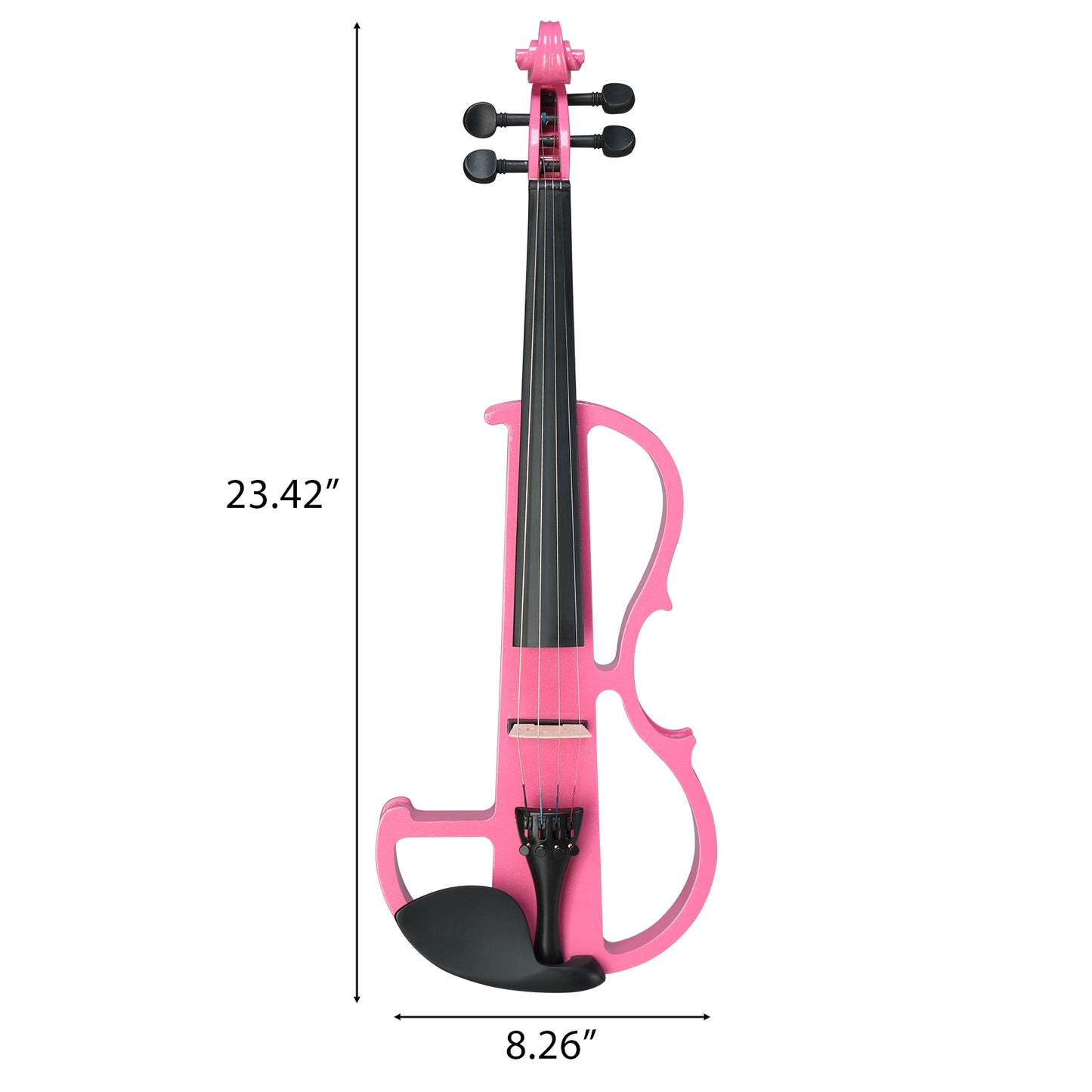 Electric Silent Violin with Case - 4/4 Size, Pink