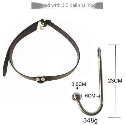 One-Piece Stainless Steel Anal Hook Collar for Adult Wellness