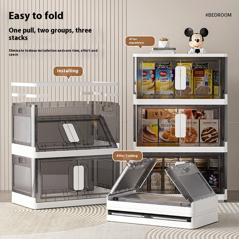 Foldable Clothes Storage Locker with Wheels for Household Organization