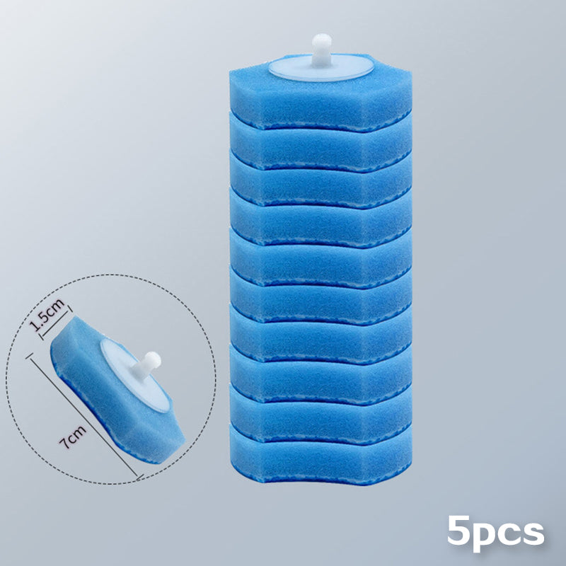 Disposable Toilet Brush Set with Long Handle & Storage Base - 5 Pcs Household Bathroom Cleaning Tools