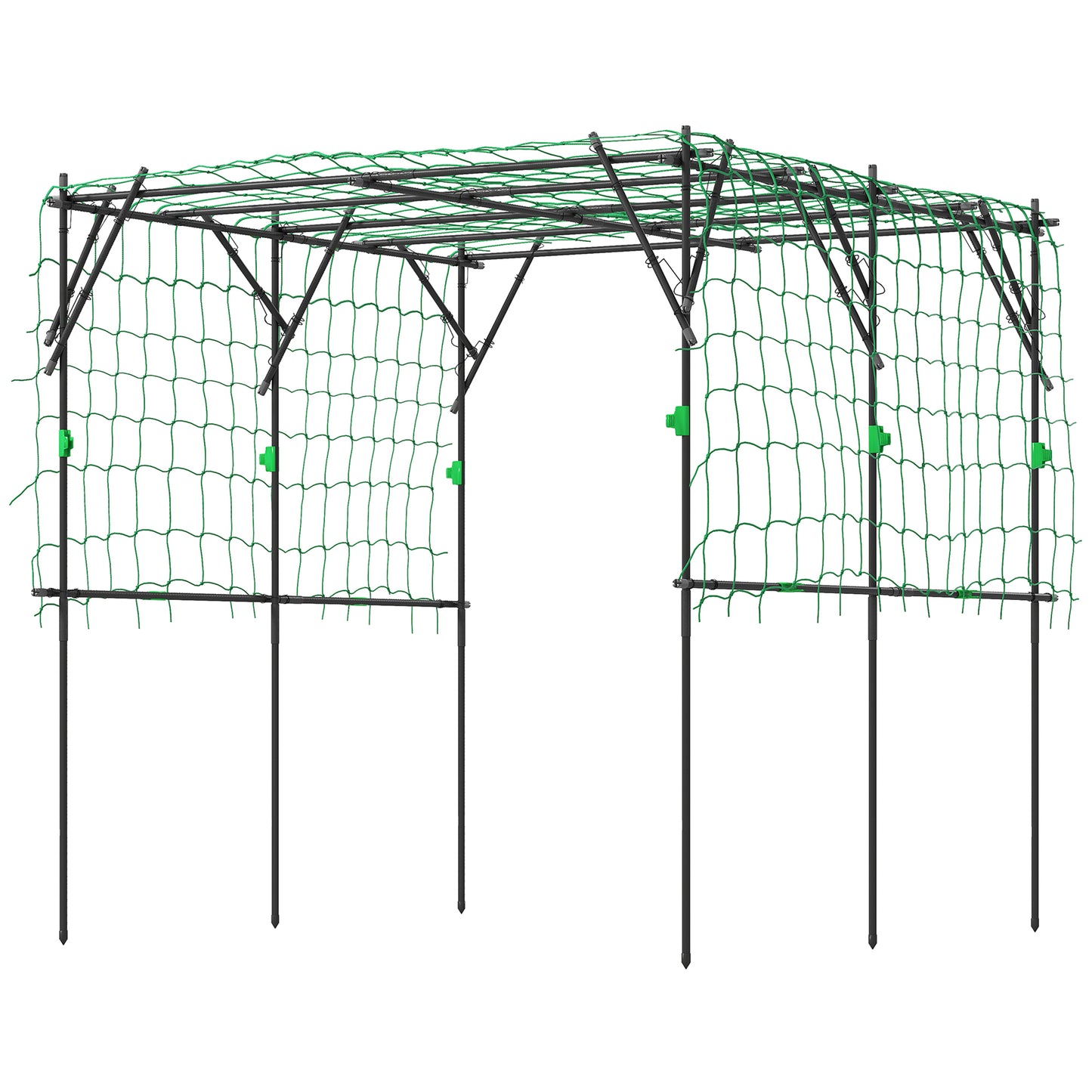 Metal Garden Arch Trellis for Climbing Plants - Black