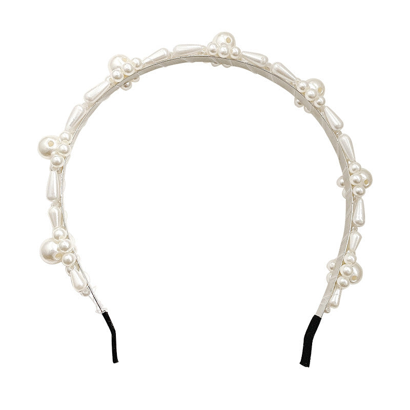 Women's Retro Pearl Headband with Geometric Beads