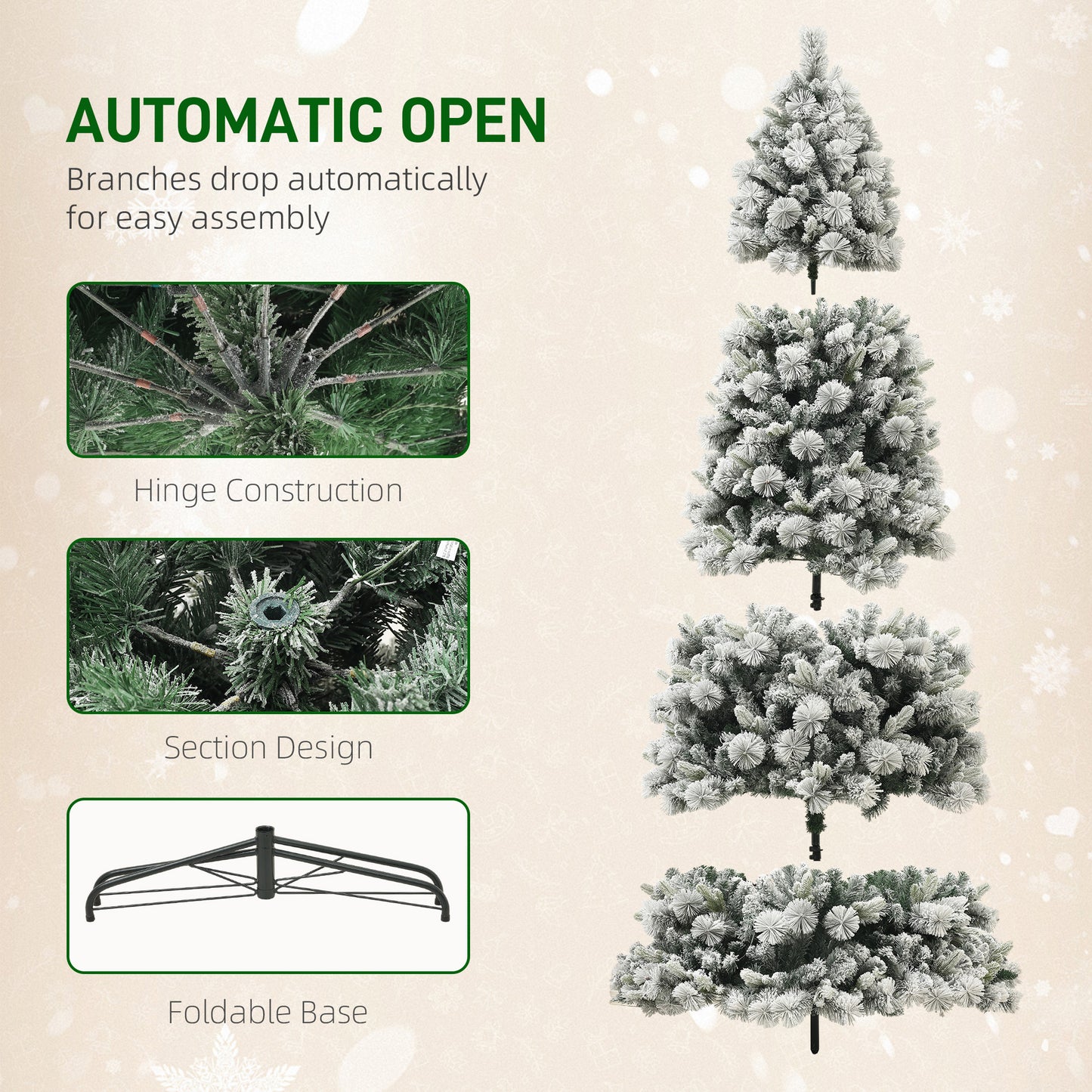 9 ft Prelit Flocked Artificial Christmas Tree with 750 Lights