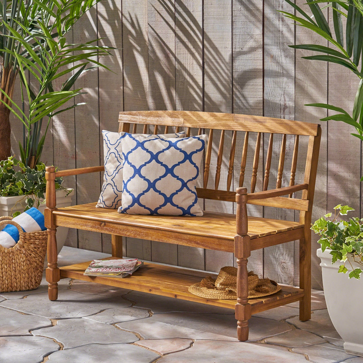 Imperial Bench - Teak Fabric Single Box Furniture