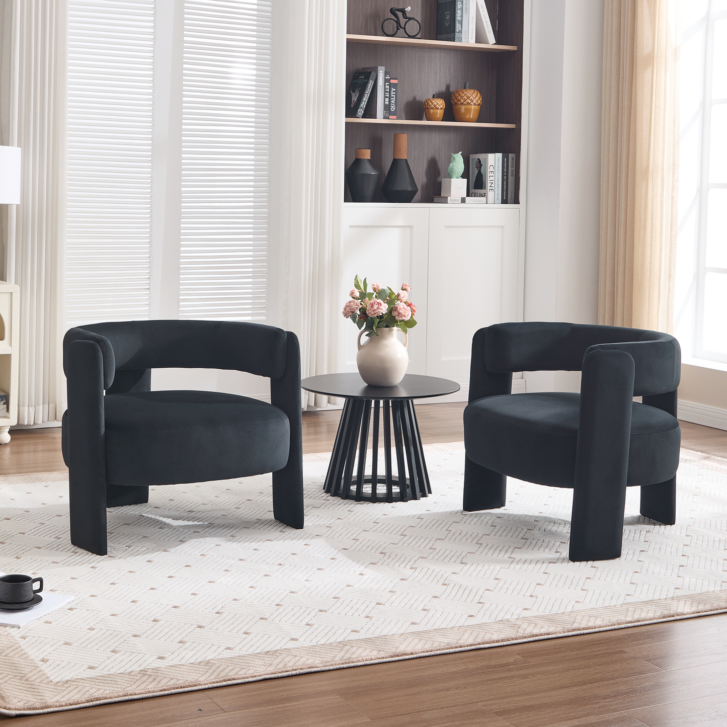 Modern Velvet Accent Chair - Comfy Single Sofa for Living Room