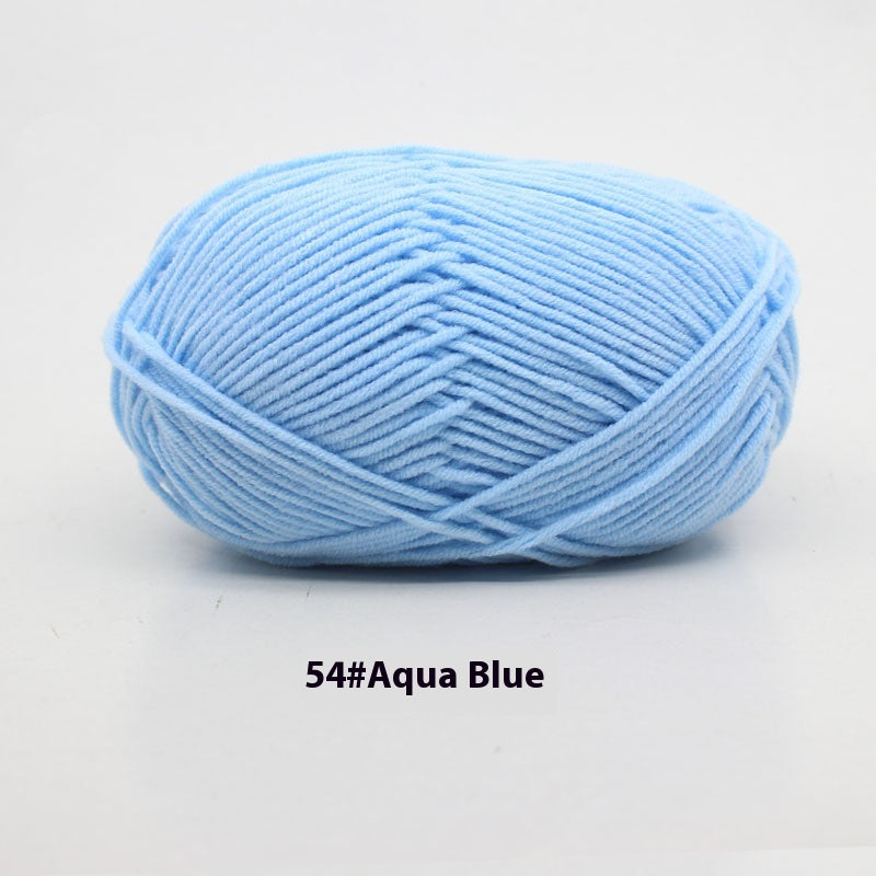 Four-Strand Milk Cotton Crochet Yarn Balls for Craft Projects - Multiple Colors