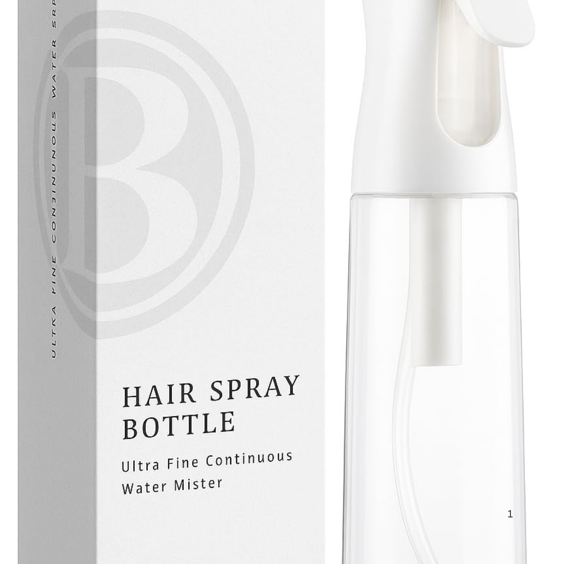Continuous Mist Spray Bottle for Hair, Plants & Cleaning - Clear
