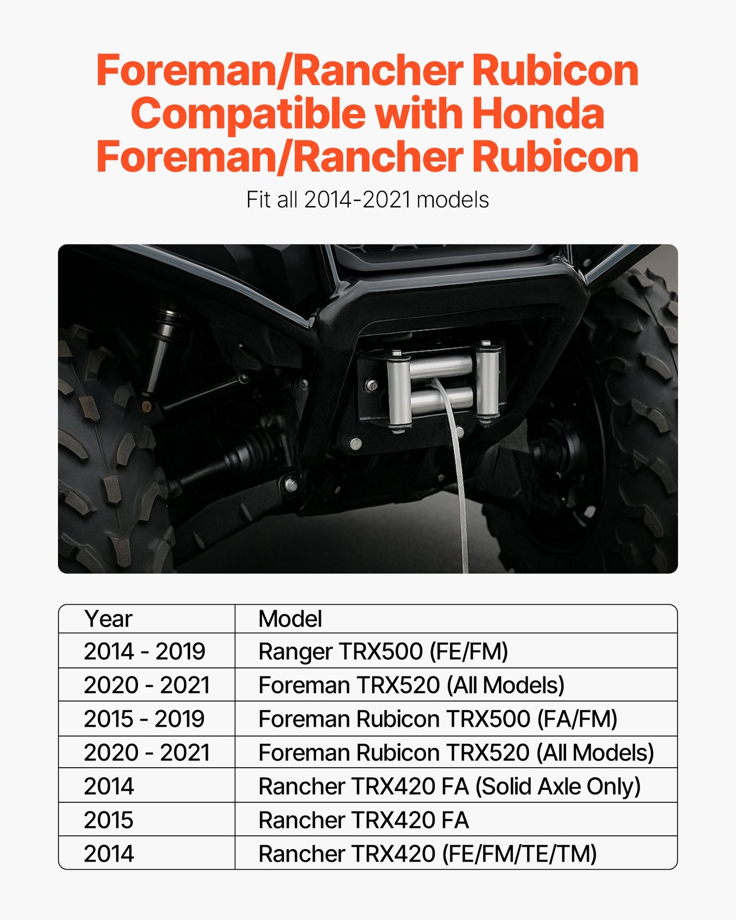 Winch Mount for Honda Foreman and Rancher (2014-2021) - Heavy-Duty Steel, Black