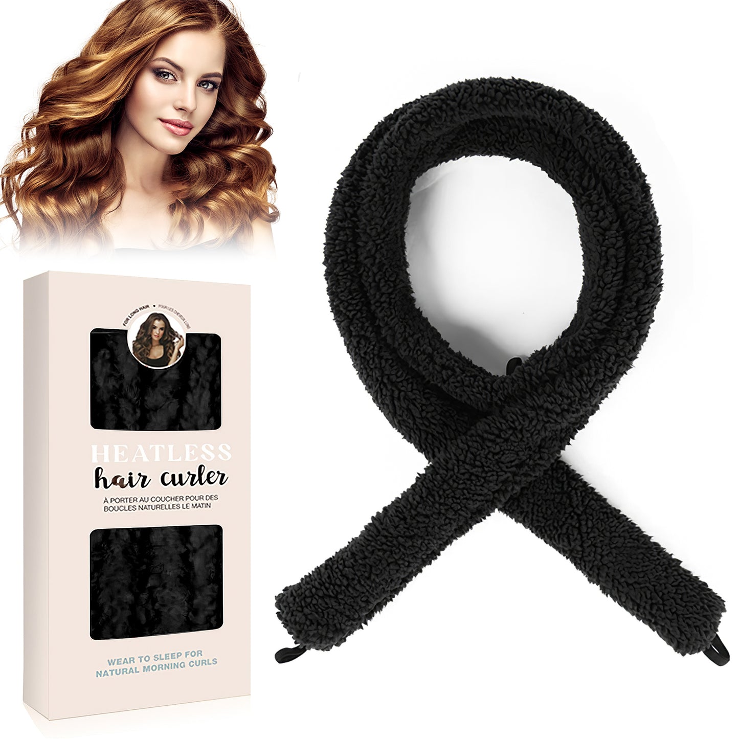 Satin Heatless Hair Curler Set - Overnight Frizz-Free Curling Rod