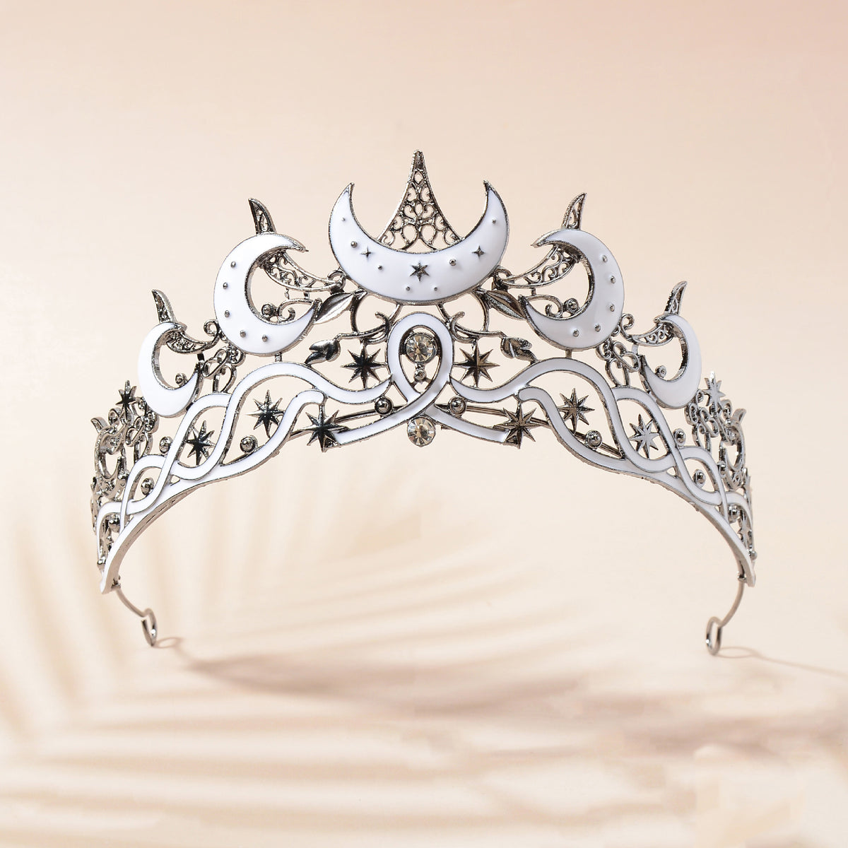 Crescent Moon Bridal Crown - Rhinestone Wedding Headpiece