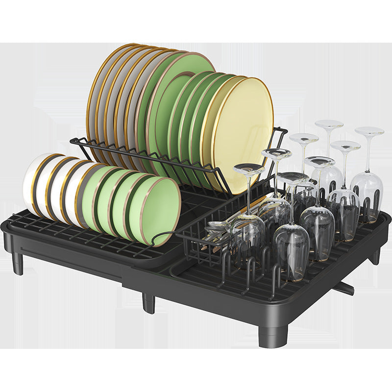 Kitchen Drain Rack Organizer - Multifunctional Detachable Steel Draining Dish Rack