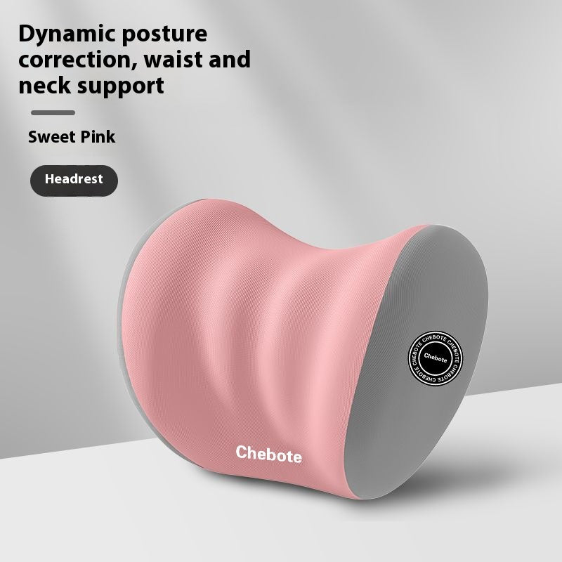 Adjustable Memory Foam Headrest & Waist Support Pillow Set for Car Seat Comfort