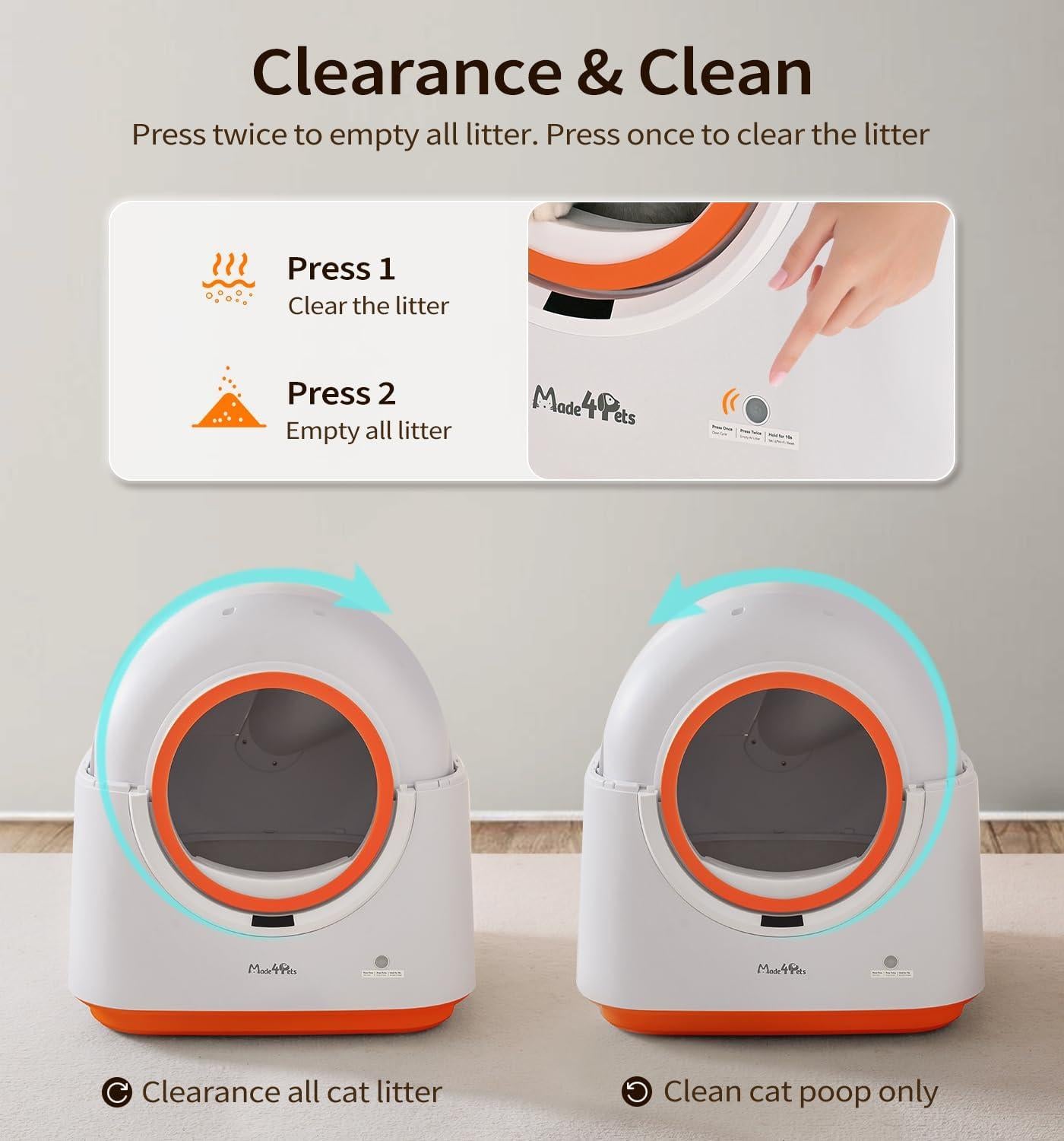 60L Automatic Cat Litter Box with App Control & Self-Cleaning