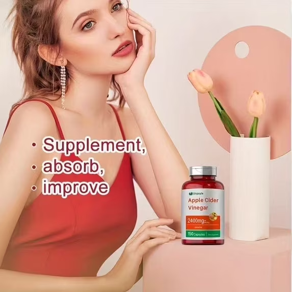 Apple Cider Vinegar Capsules 2400mg - 150 Capsules, Gluten-Free Supplement