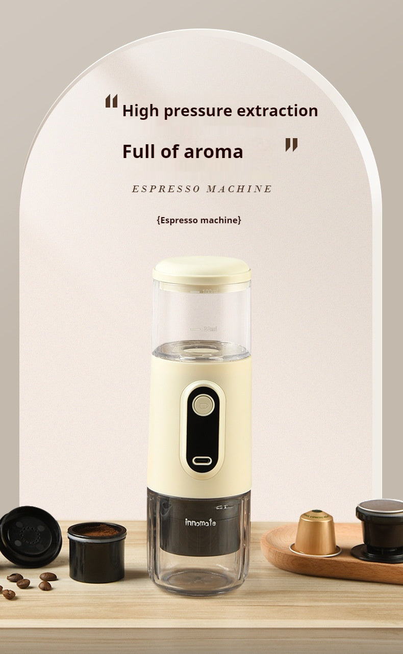 Portable Wireless Coffee Machine - Compact Capsule Espresso Maker for Home & Outdoor Use