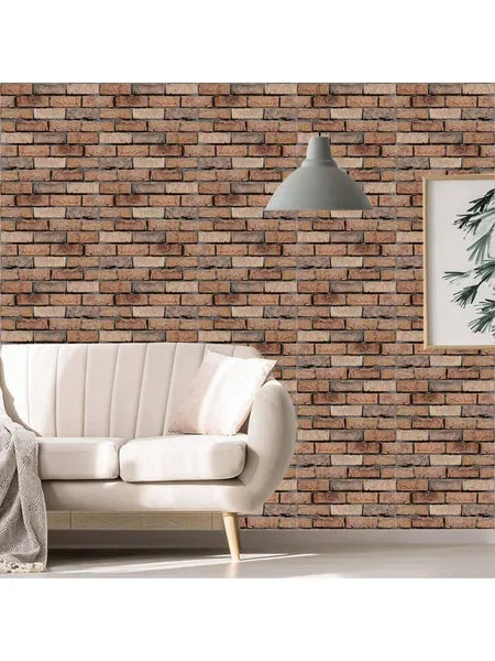 10 Pack 3D White Brick Wall Stickers - Removable & Waterproof