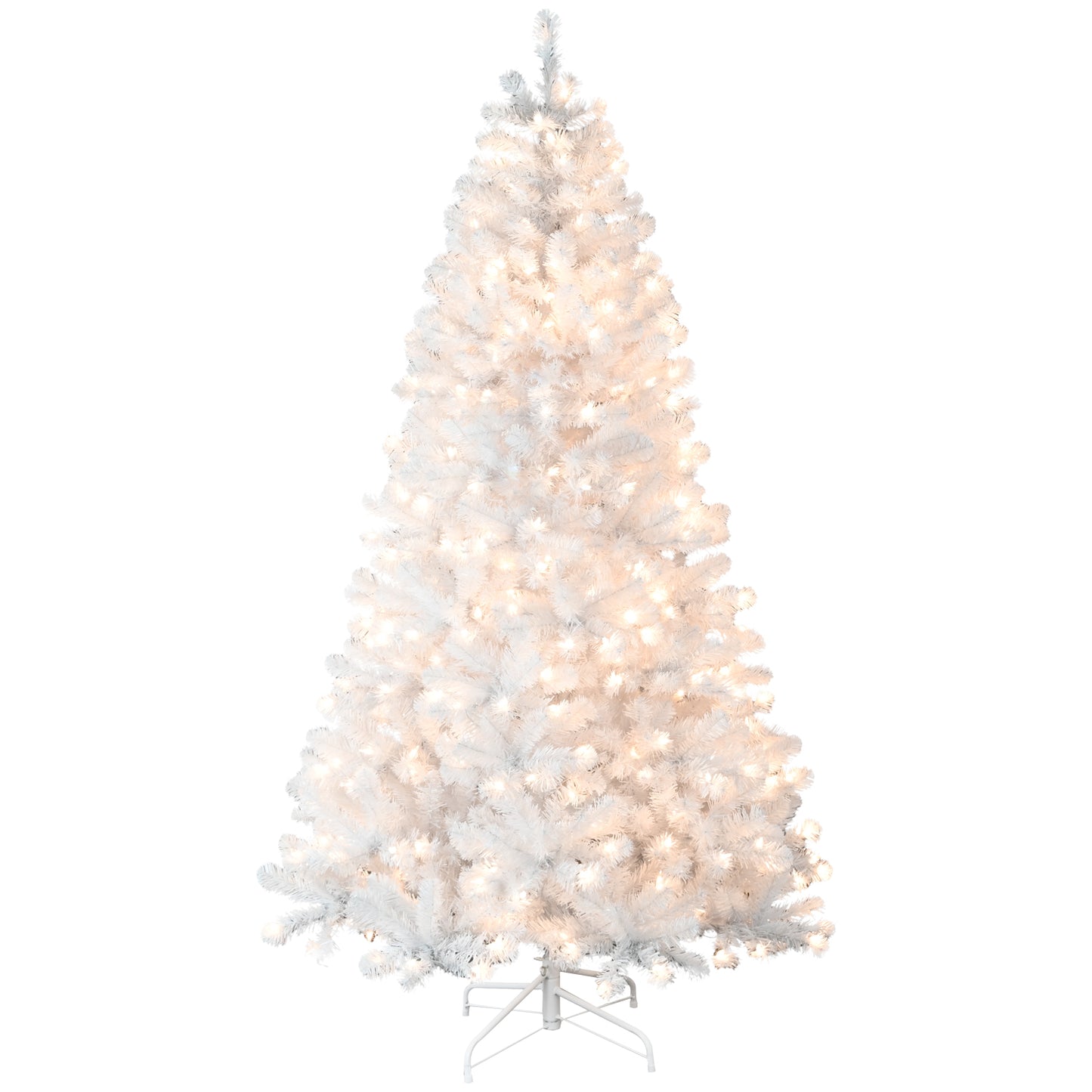 Prelit White PVC Christmas Tree - Multiple Heights Available