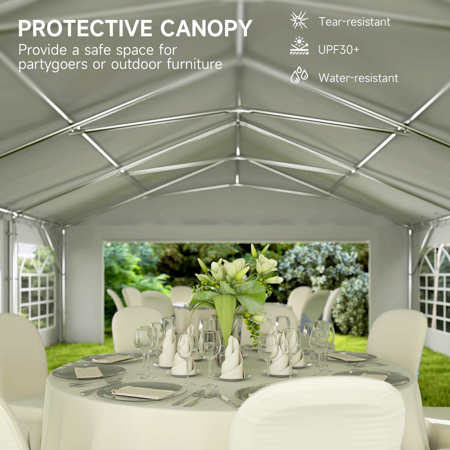 20' x 40' Outdoor Canopy Tent with Removable Sidewalls & 12 Windows