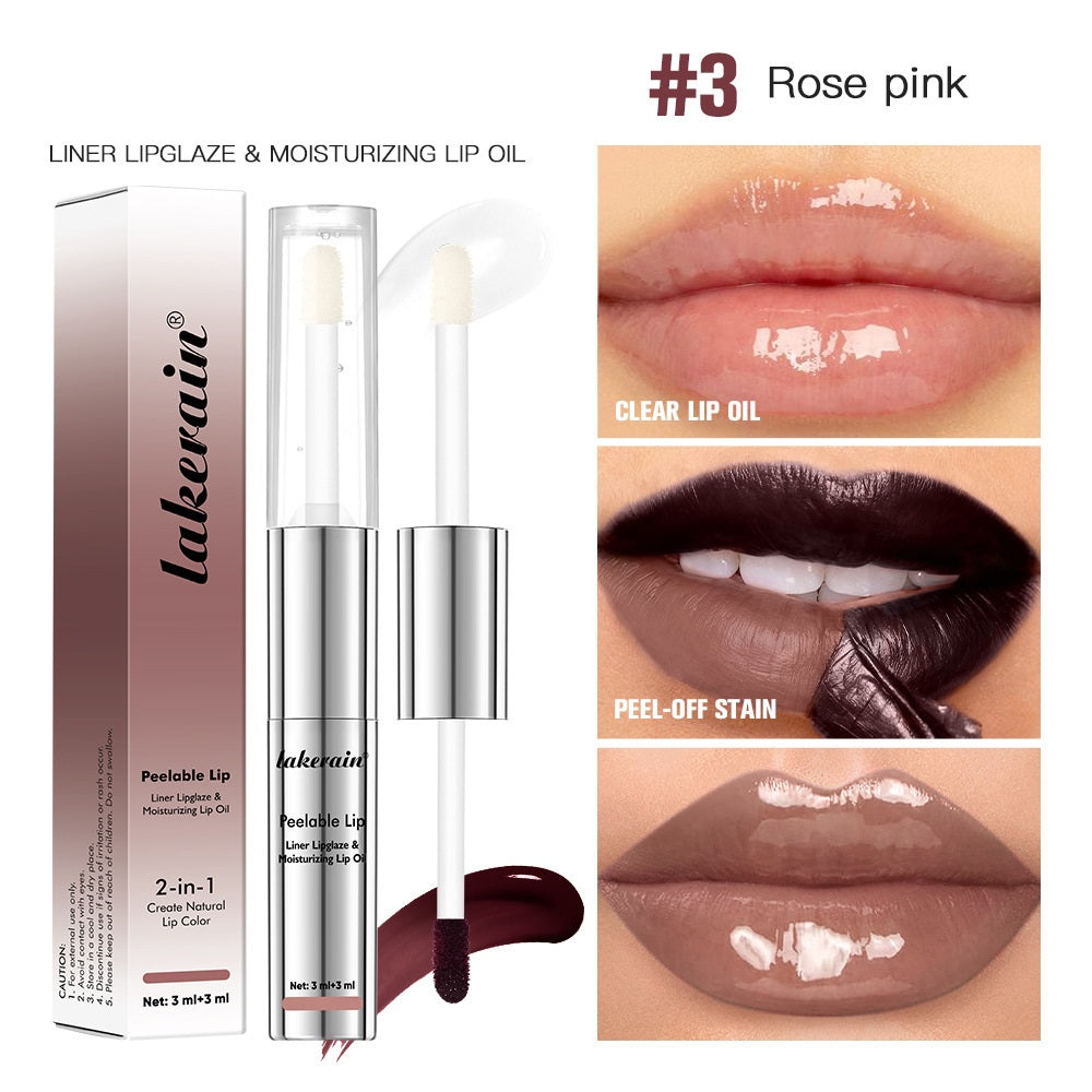 2-in-1 Moisturizing Peel-Off Lip Gloss Set - Long-Lasting & Easy to Apply