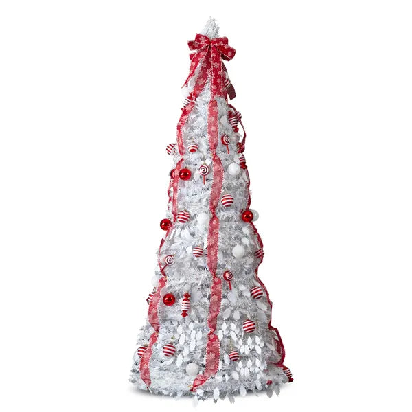 6 FT Pre-Lit Christmas Tree with 100 Warm Lights & Ornaments