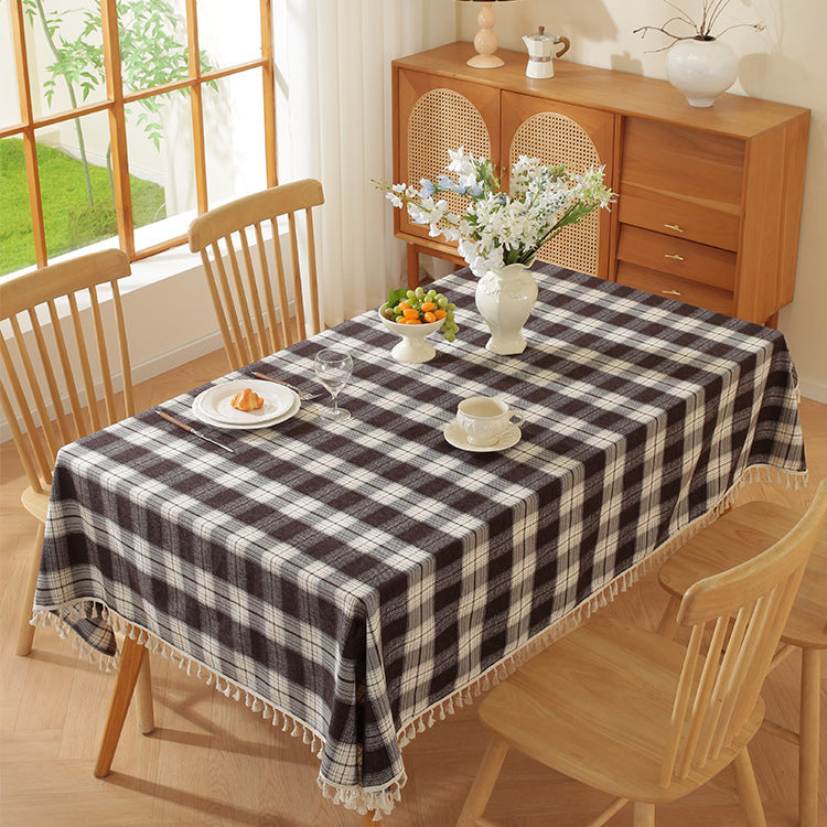 Pastoral Style Thickened Polyester Plaid Table Cloth for Kitchen & Dining