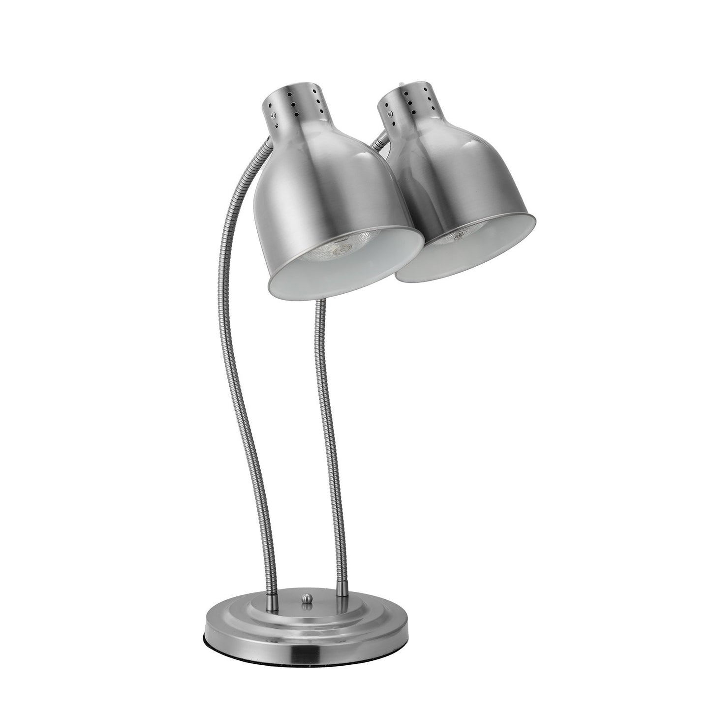 Commercial 2-Head Food Heat Lamp for Restaurant & Buffet - Silver
