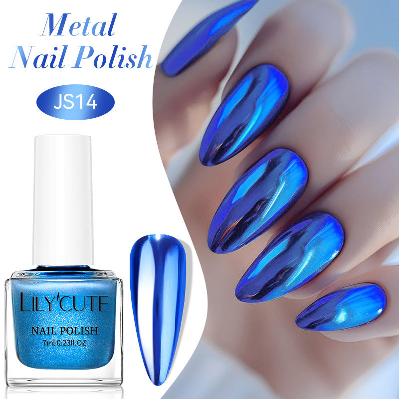 Quick-Dry Metallic Mirror Nail Polish No Baking Required - Water & Oily Resistant