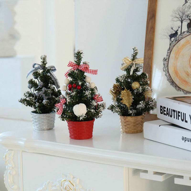 Mini Christmas Tree LED Lights Decoration - PVC Desktop Ornaments