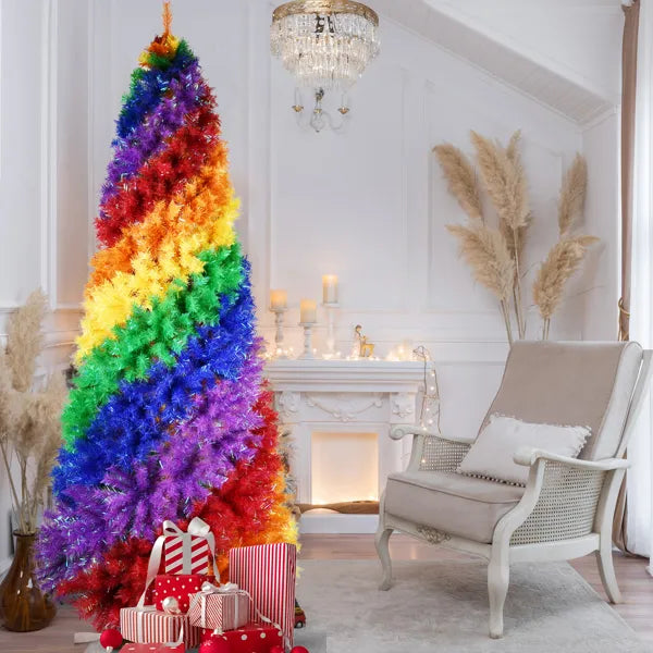 6ft Colorful Rainbow Spiral Christmas Tree - 1248 Branch Tips