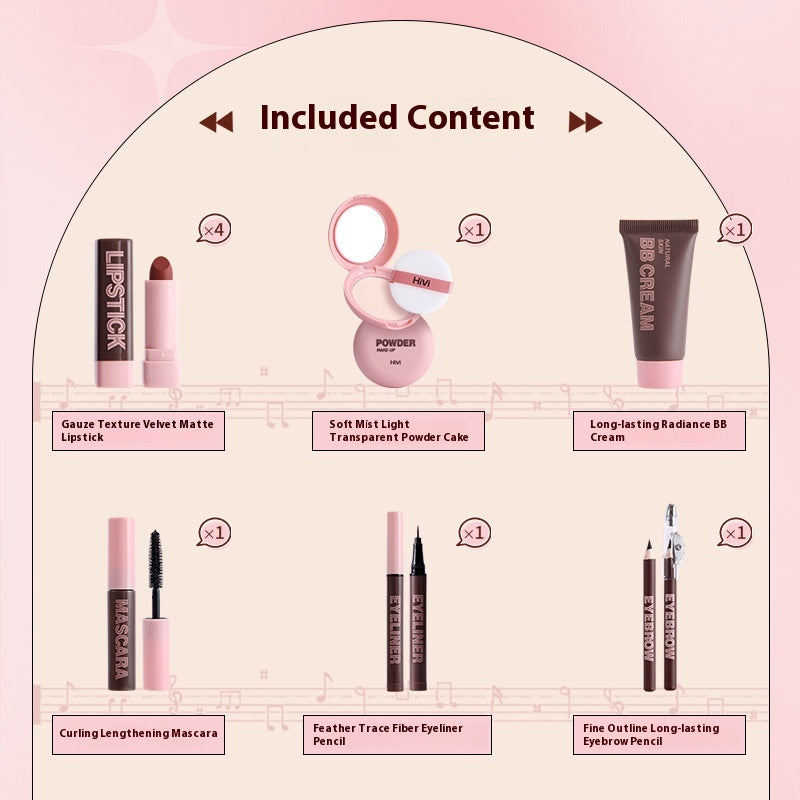 Lipstick Powder Makeup Gift Set for Ladies - Pink, 33.8g, Chic Style