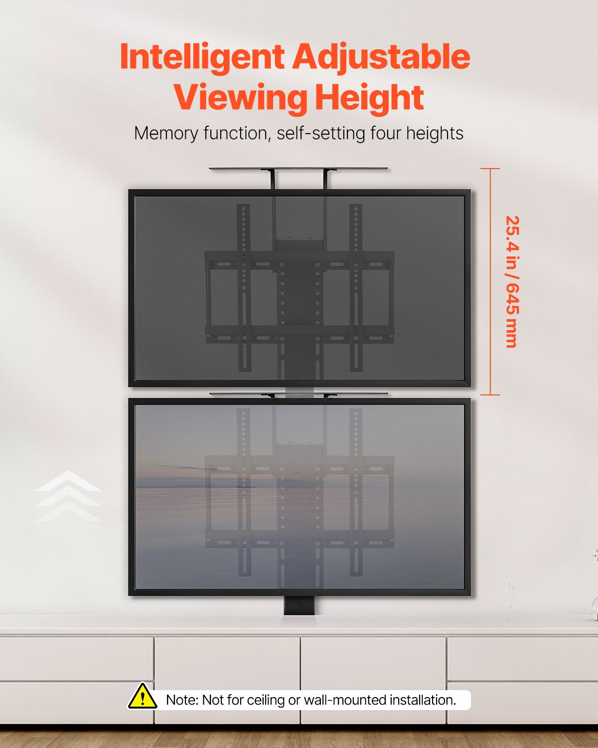 Motorized TV Lift Stand for 32-55 Inch TVs with Remote Control