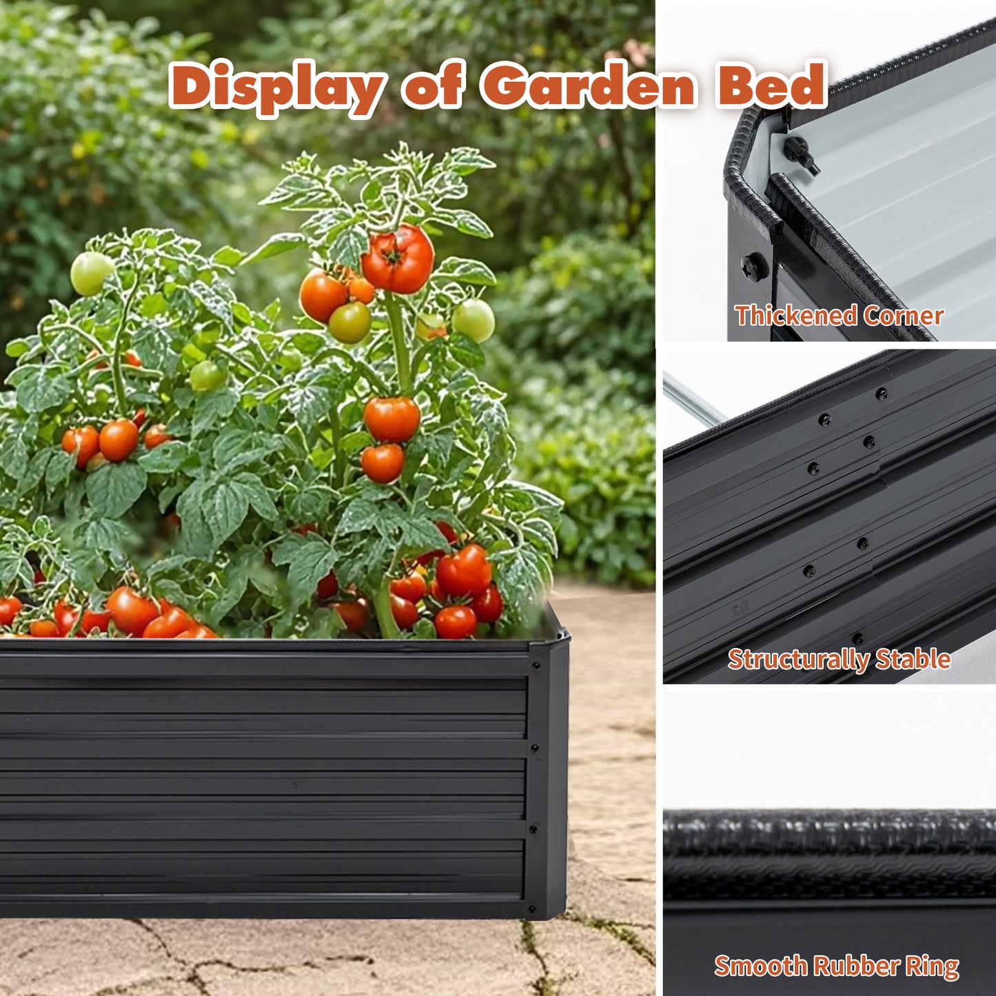 Galvanized Raised Garden Bed - 8ft x 4ft Metal Planter Box