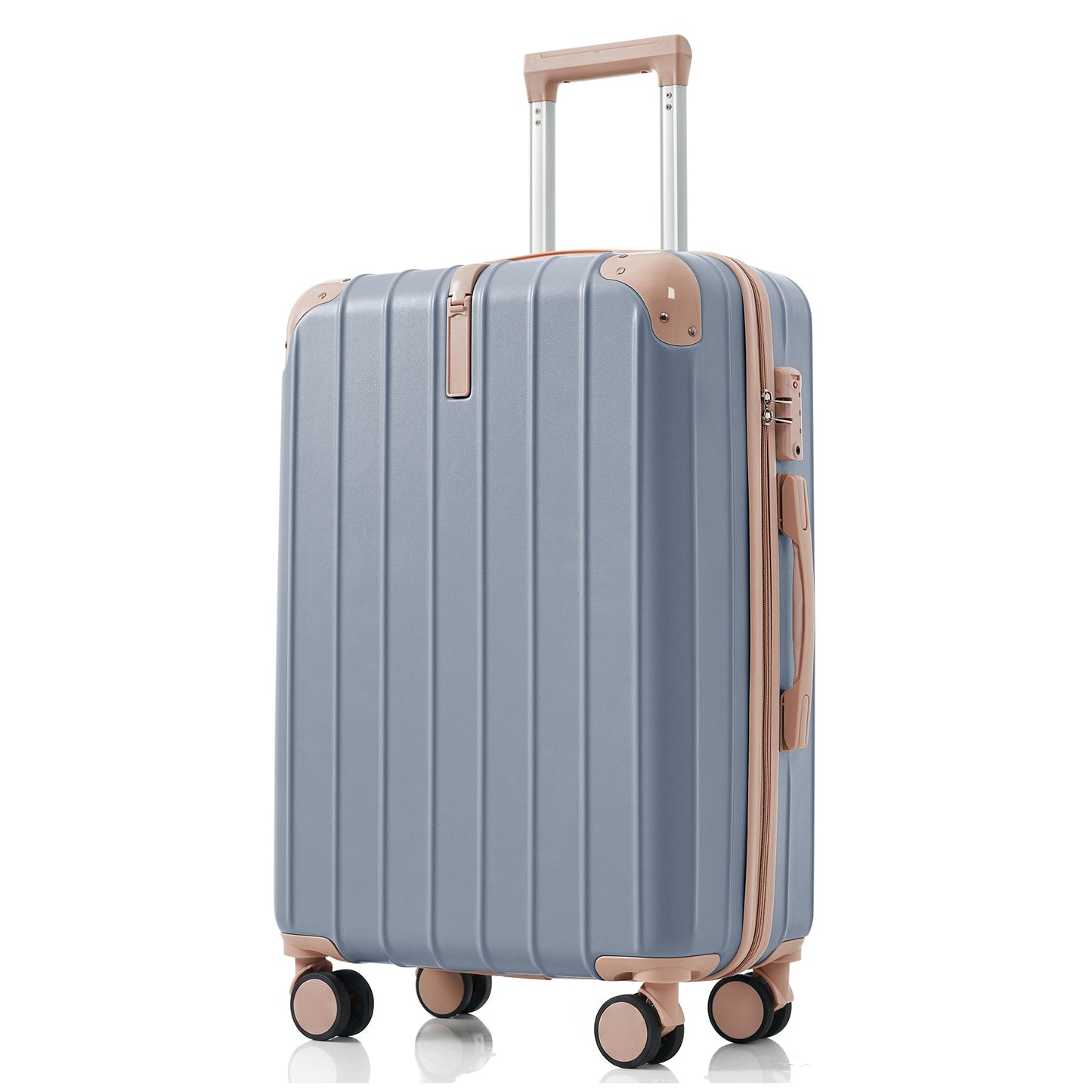 Premium ABS 3-Piece Travel Luggage Set with TSA Locks - Light Blue