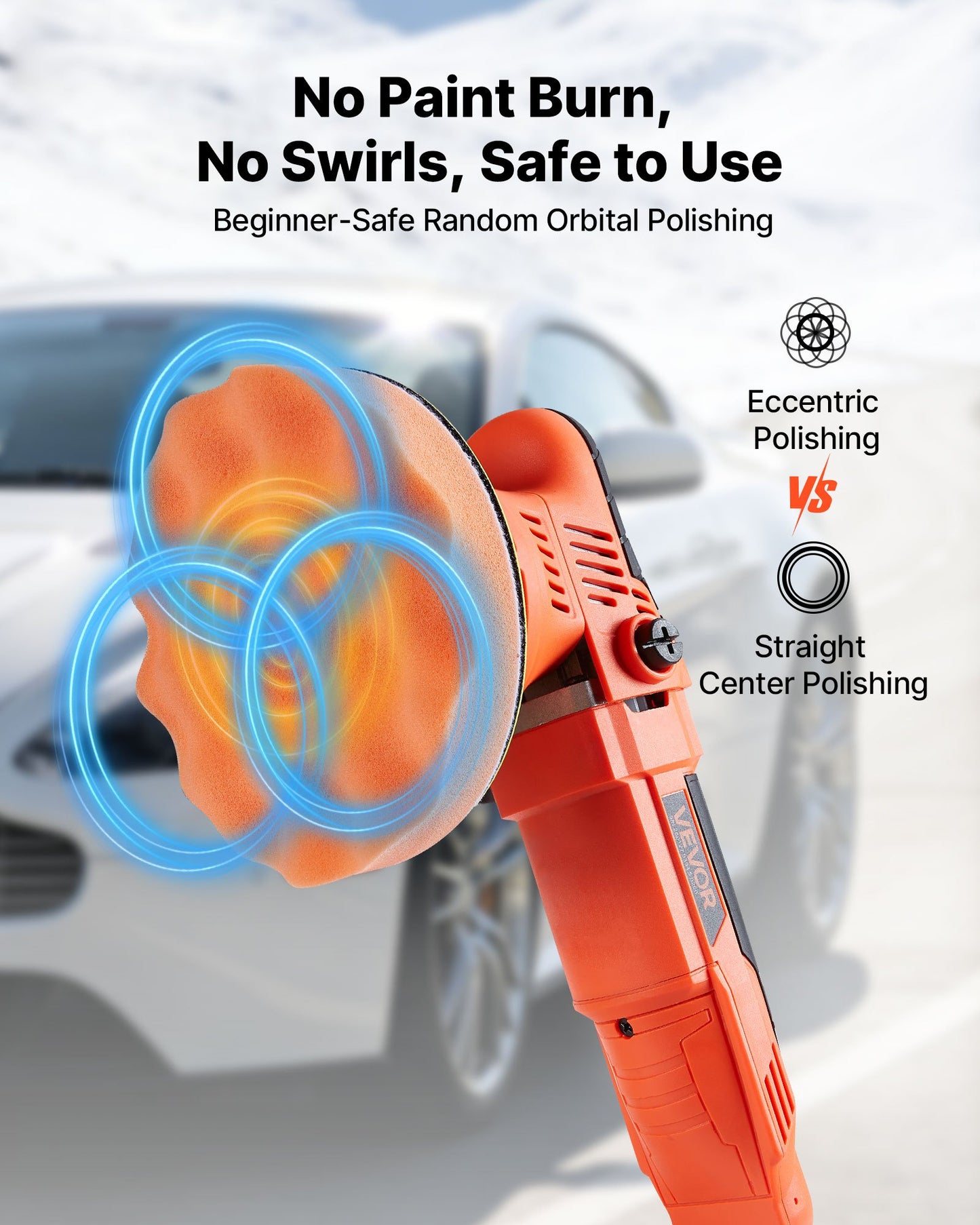 6-Inch Car Buffer Polisher with Variable Speed 650W for Detailing & Waxing