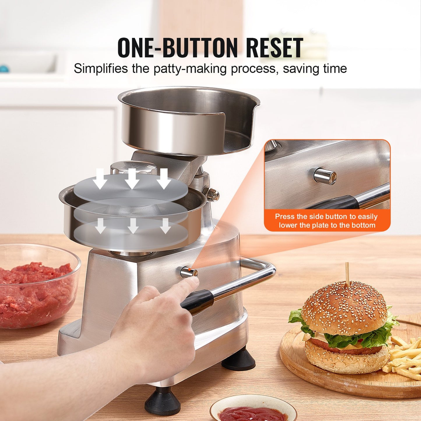 Commercial Burger Patty Maker, Hamburger Beef Maker With 3