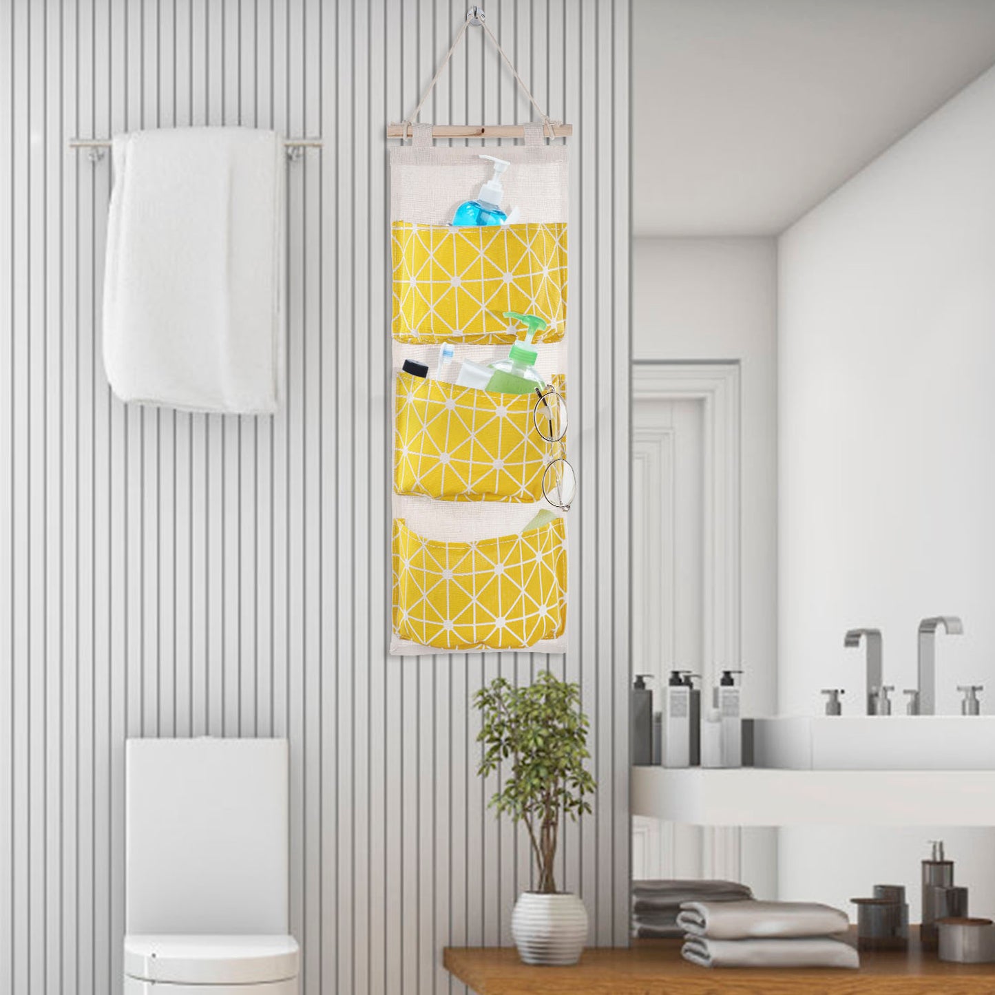 1Pc Wall Mounted Storage Bag Door Closet Hanging Organizer Waterproof
