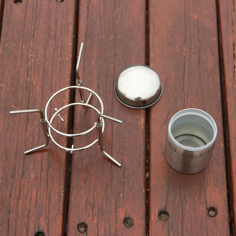 Portable Stainless Steel Alcohol Camping Stove with Grill and Accessories