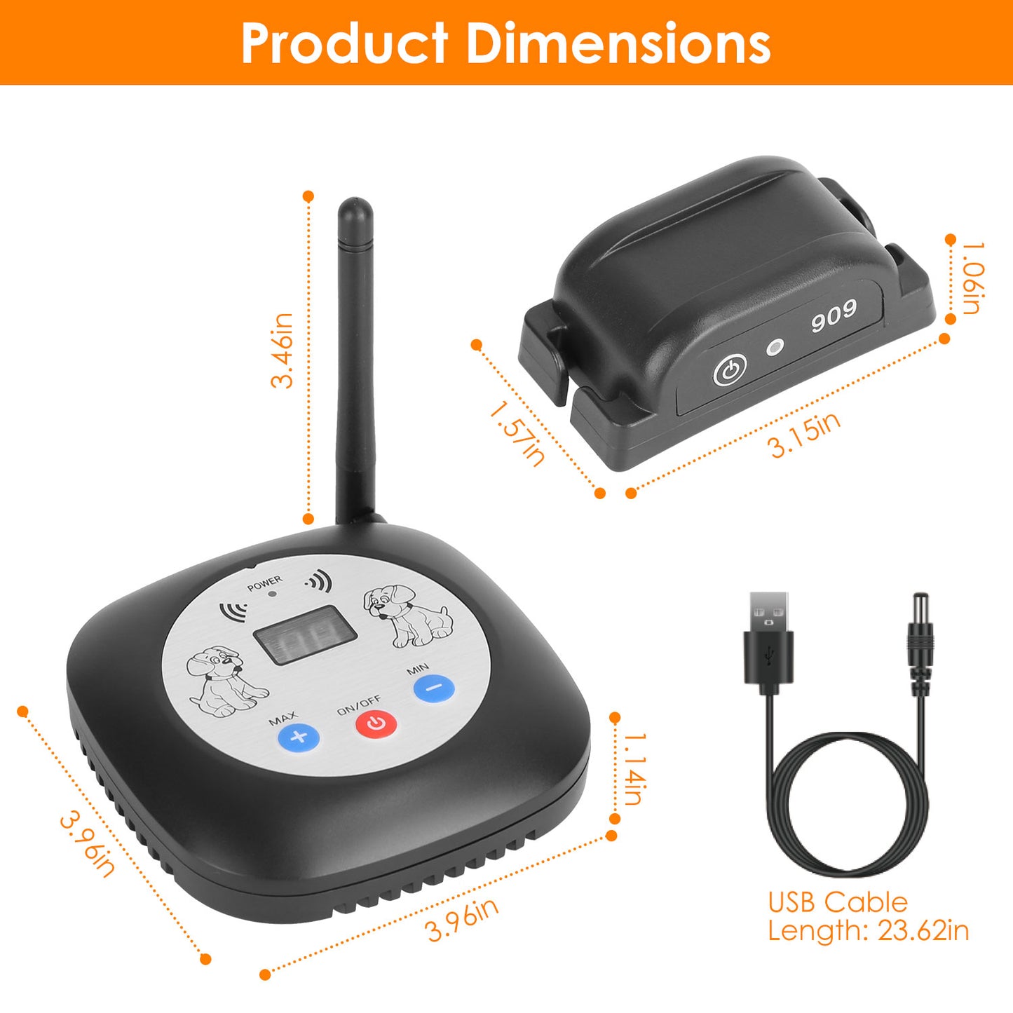Wireless Dog Fence System with GPS Collar - Rechargeable & Adjustable Range