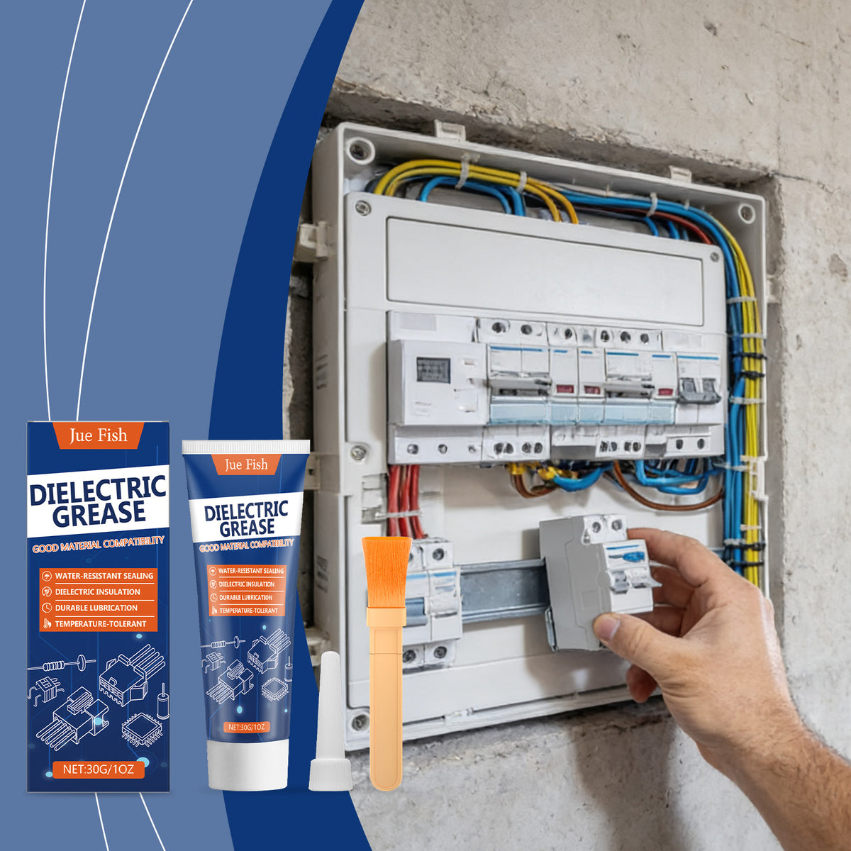 30g Dielectric Grease with Brush - Waterproof Insulation Lubricant