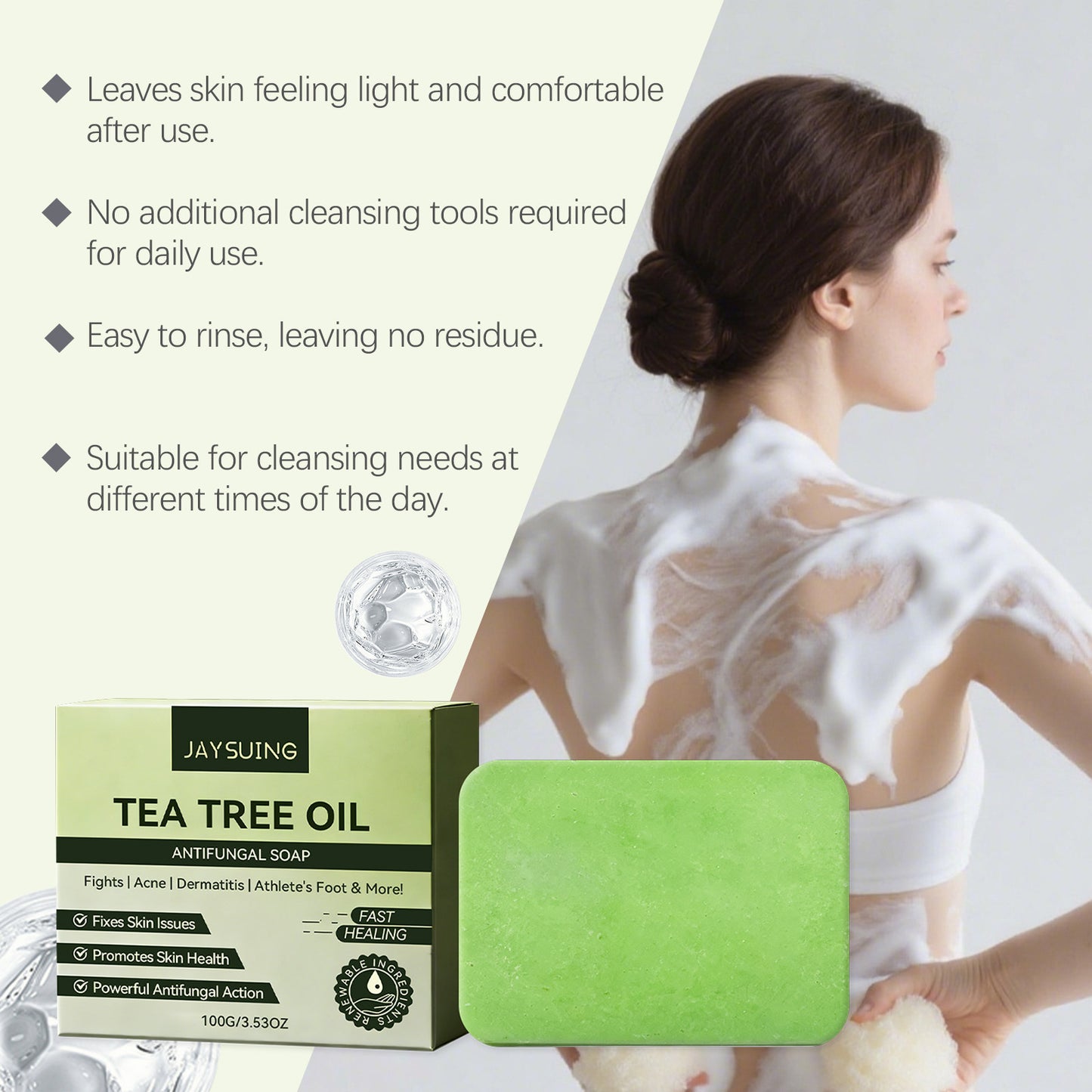 Tea Tree Oil Soothing Facial Soap - 100G Natural Skin Care