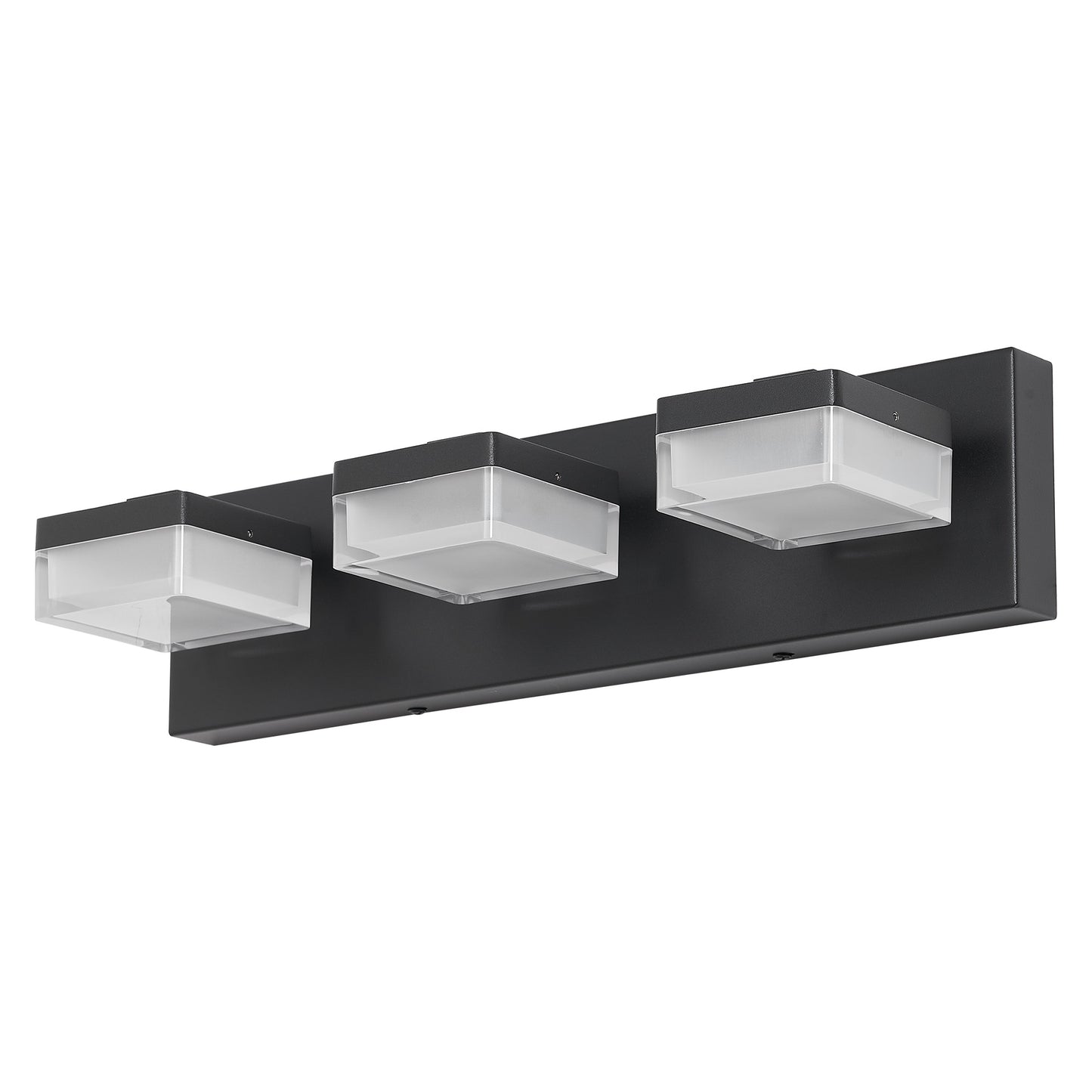 Modern LED Vanity Light - 3-Light Matte Black Over Mirror
