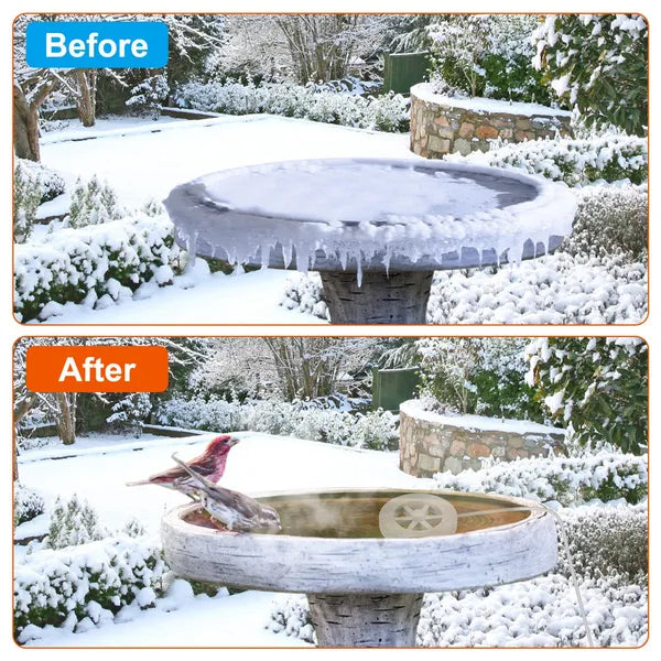 Outdoor Bird Bath Heater 70W Waterproof Deicer with Thermostat - Winter Water Warmer