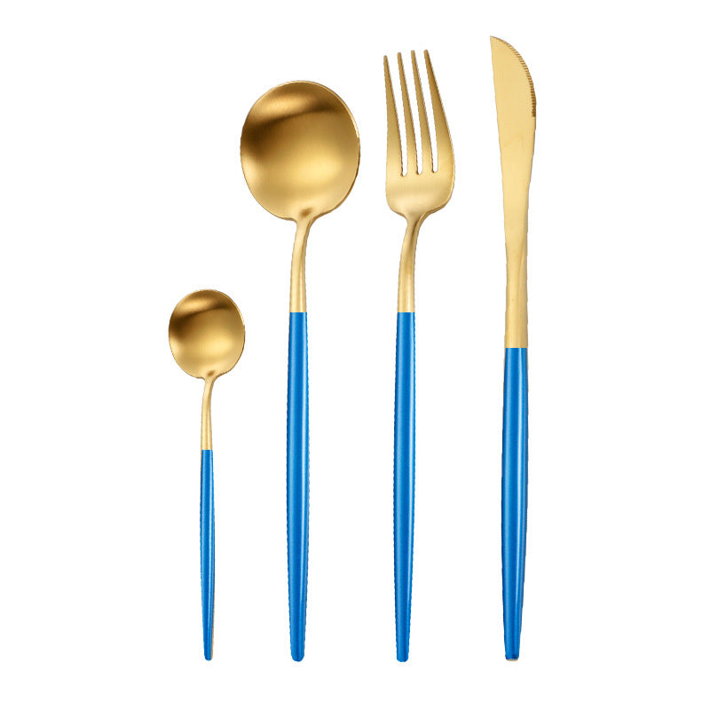 Stainless Steel Dinnerware Set - Thick Portuguese Cutlery, Silver Finish