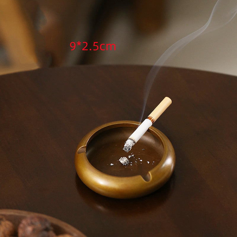 Multifunctional Copper Ashtray with Retro Hammer Pattern for Home & Living Room