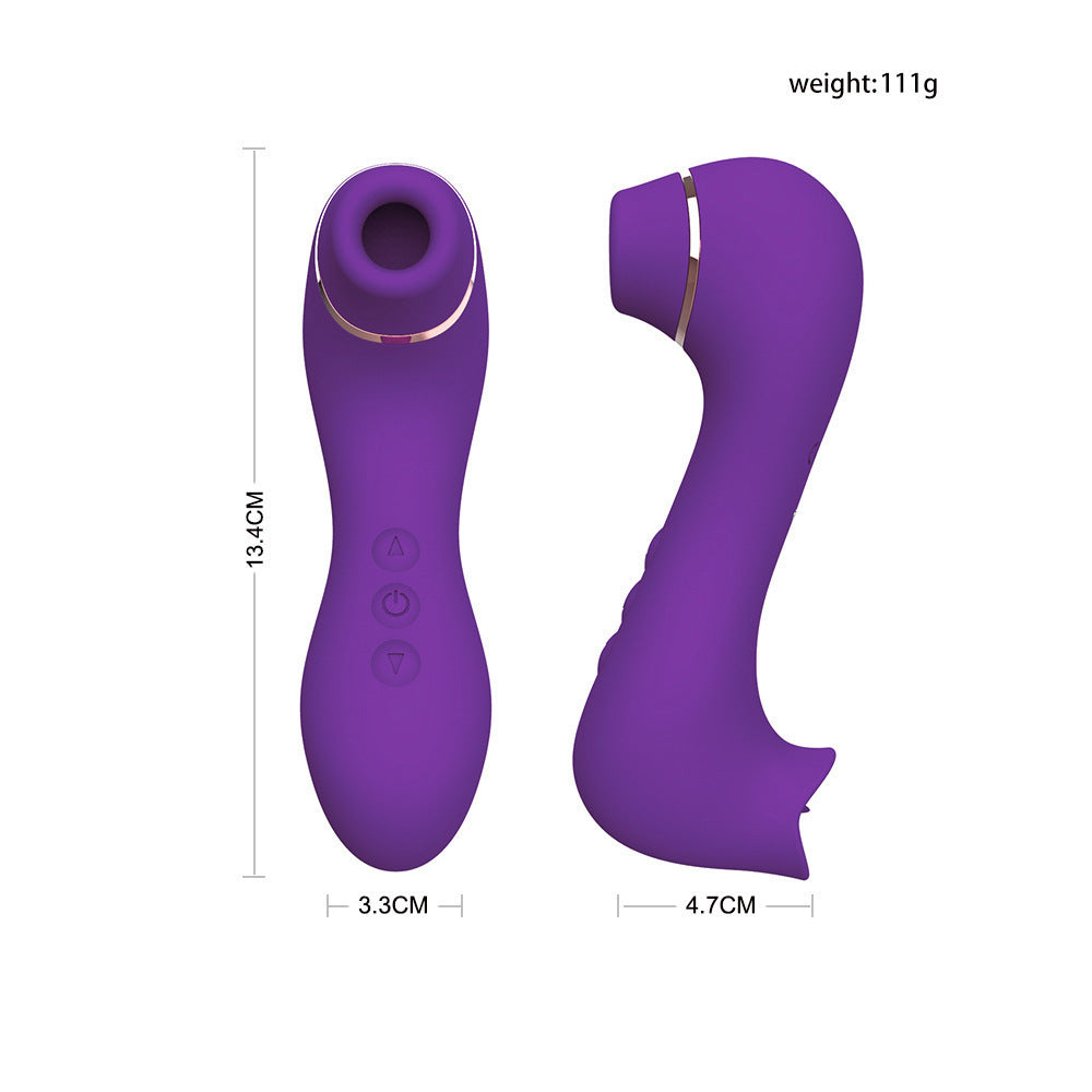 Female Tongue Licking Sucking Toy with Silicone Handle, Multiple Colors