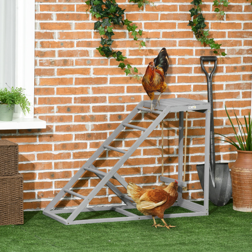 Wooden Chicken Swing Set with Perches and Ladder for Coop Enrichment