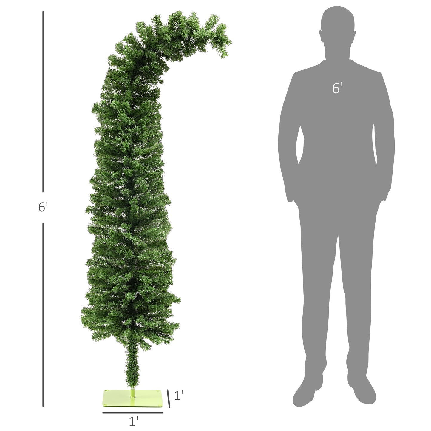 6ft Whimsical Pencil Christmas Tree - Bendable with 400 Tips