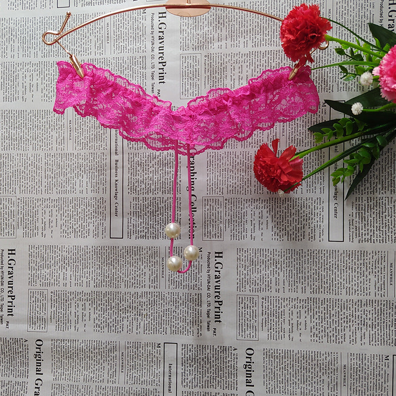 Women's Lace Panties with Bead Massage Beads - Comfortable Underwear