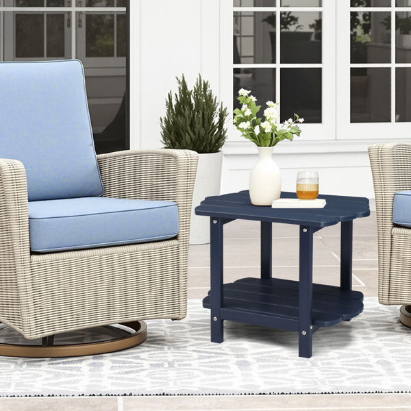 2-Tier Outdoor Side Table, HDPE Adirondack Table Patio Weather